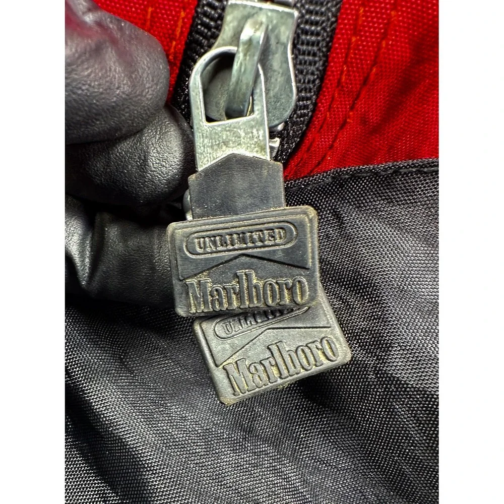 Vintage Marlboro Unlimited Duffel Bag Red Black Travel Gym Gear 90s Retro